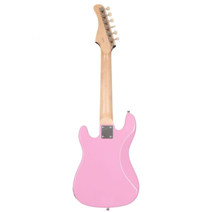 Back of Eastcoast GK20 V2 Pink Mini S-Type Electric Guitar
