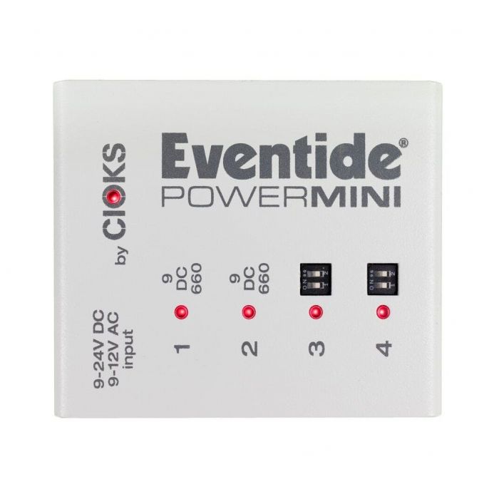 Top down view of a Eventide PowerMINI 4-Output Power Supply