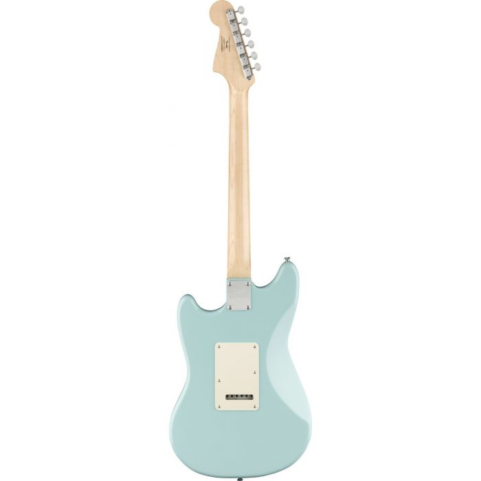 Full rear view of a Squier Paranormal Cyclone Guitar, Daphne Blue