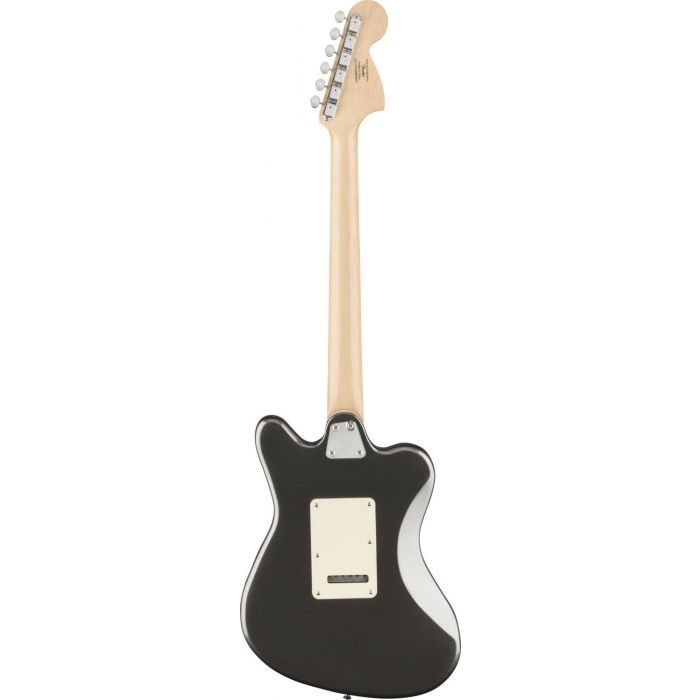 Full rear view of a Squier Paranormal Super-Sonic Guitar, Graphite Metallic