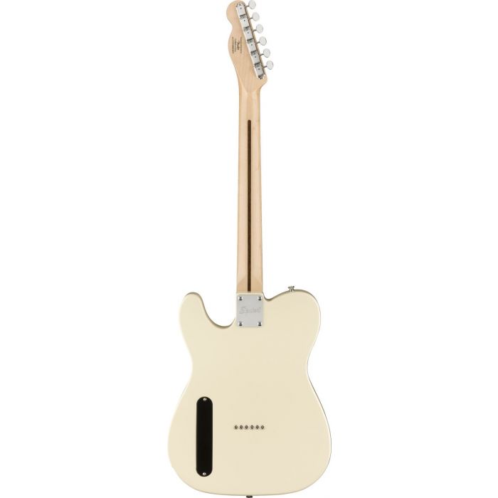 Full rear view of a Squier Paranormal Carbronita Telecaster Thinline, Olympic White