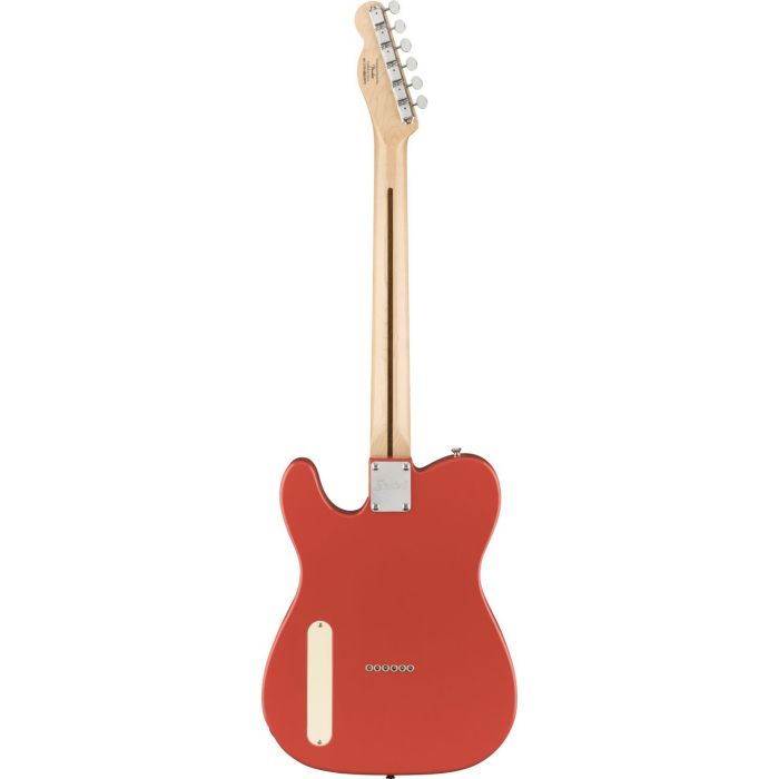 Full rear view of the body on a Squier Paranormal Cabronita Telecaster Thinline, Fiesta Red