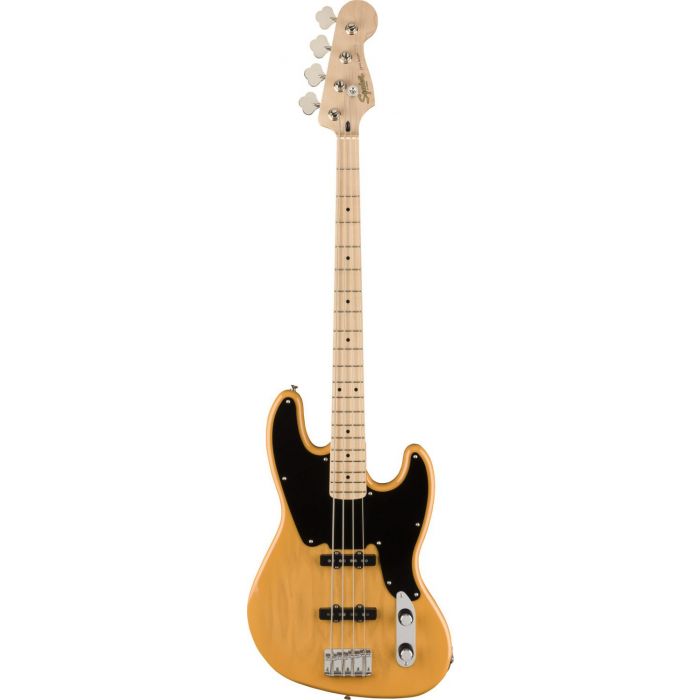 Full frontal view of a Squier Paranormal Jazz Bass 54 MN, Butterscotch Blonde