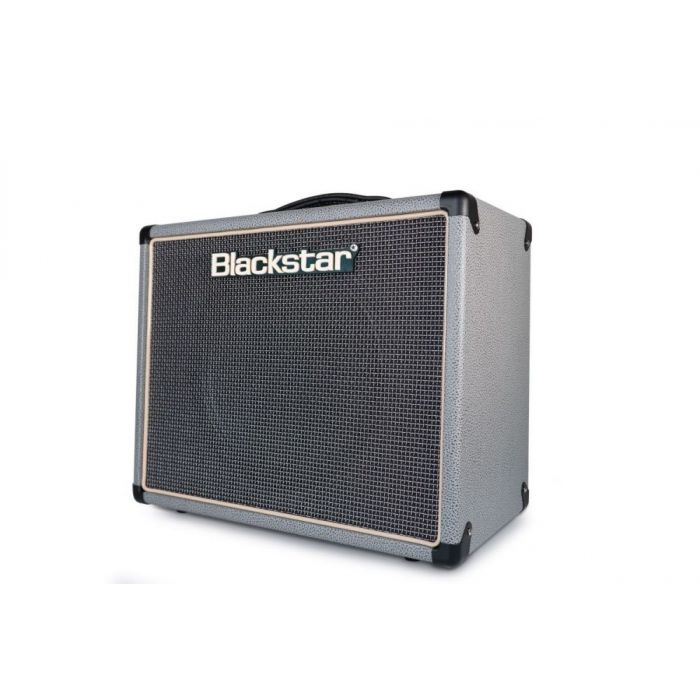Front angled view of a Blackstar Limited Edition HT-5R MKII Guitar Combo, Bronco Grey 