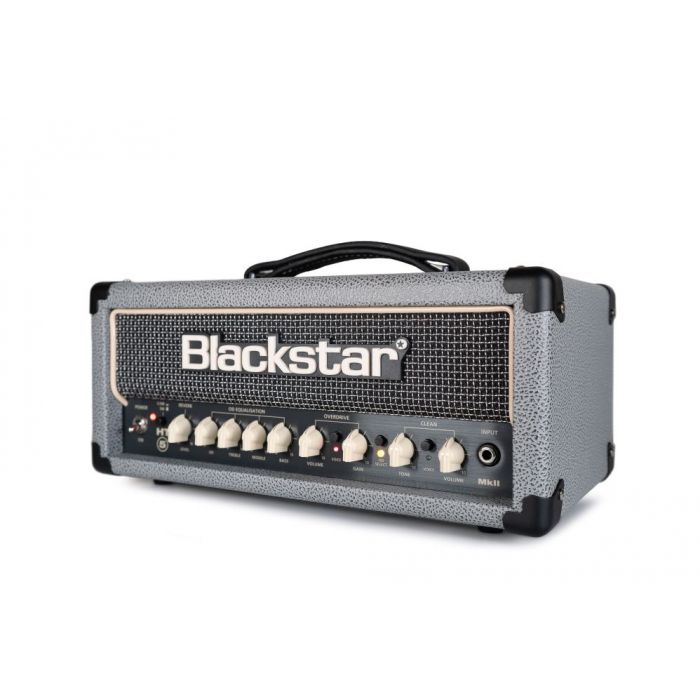 Front angled view of a Blackstar Limited Edition HT-5RH MKII Guitar Head, Bronco Grey