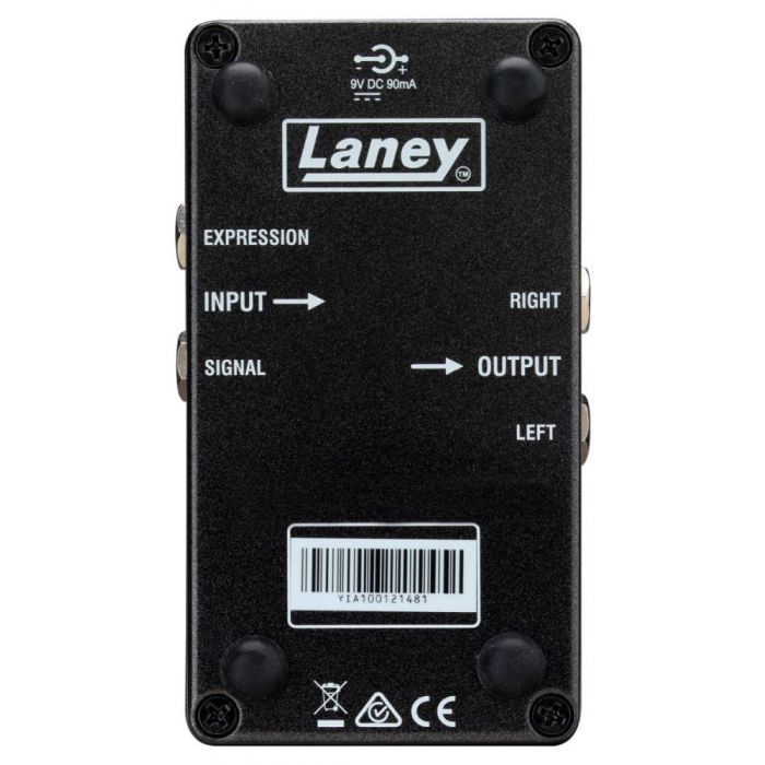 View of the underside of a Laney Black Country Customs Spiral Array Chorus Pedal