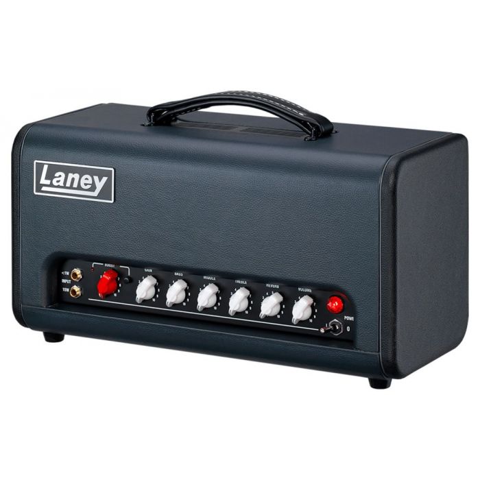 Front right angled view of a Laney CUB Series SUPERTOP 15 Watt Guitar Valve Head
