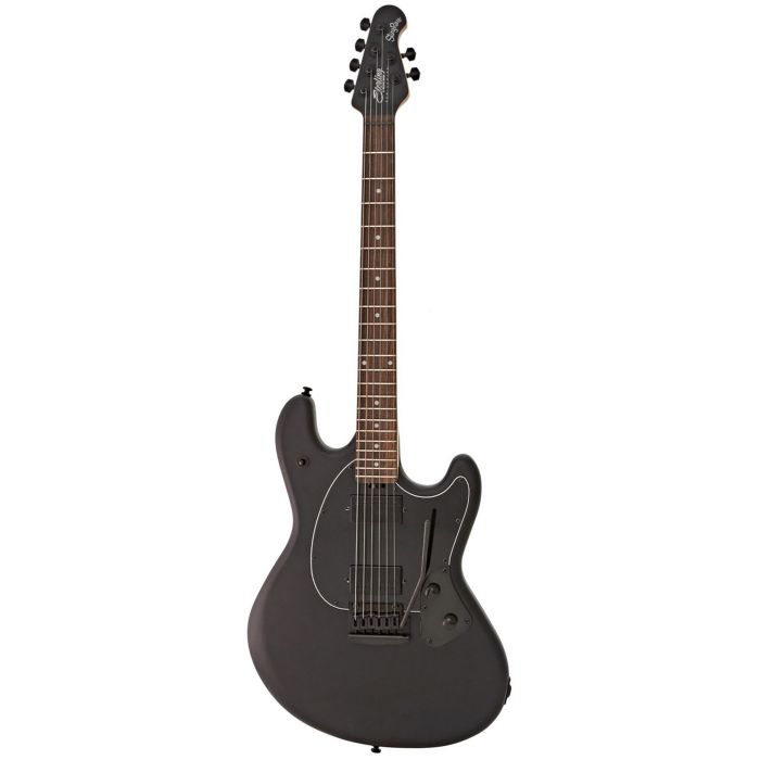Full frontal view of a Musicman Sterling SUB Stringray SR30 Guitar, Stealth Black