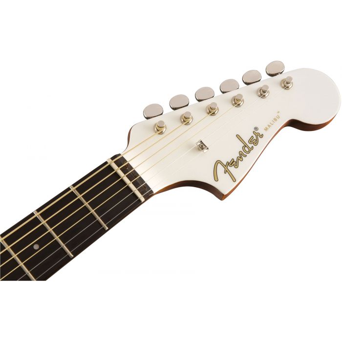 Fender Malibu Player Arctic Gold Headstock