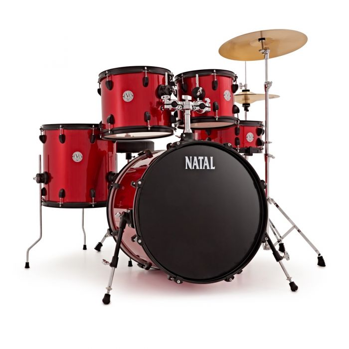 Natal EVO Fusion 20" Drum Kit in Red with Cymbals and Hardware