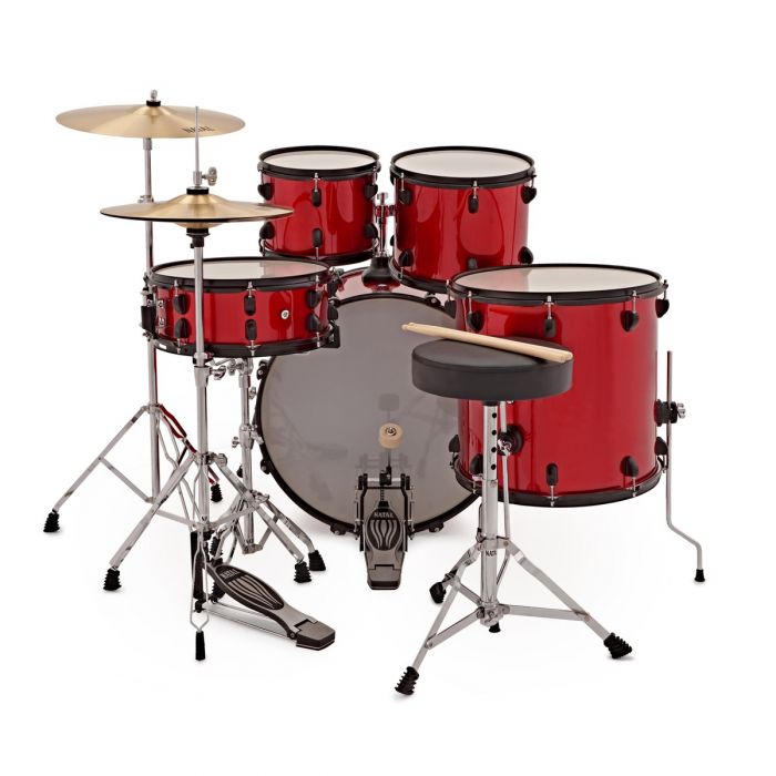 Natal EVO 22" Drum Kit with Hardware and Cymbals in Red - Drummer's View
