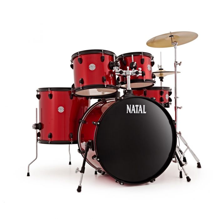 Natal EVO 22" Drum Kit in Red with Hardware and Cymbals