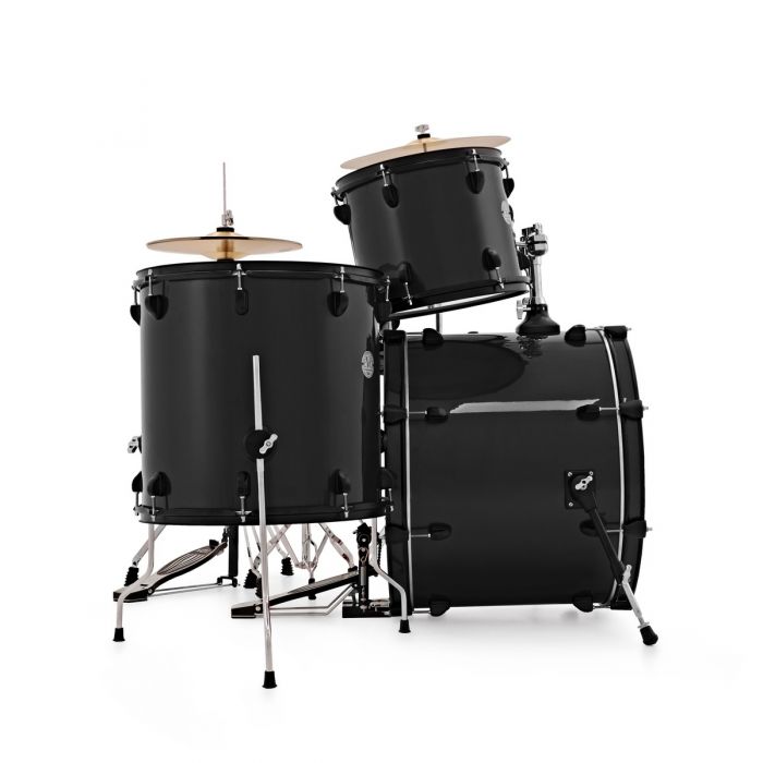 Natal EVO 22" Drum Kit with Hardware and Cymbals in Black Side View