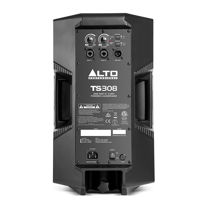 Alto TS308 2000-Watt 2-Way Powered Loudspeaker Rear