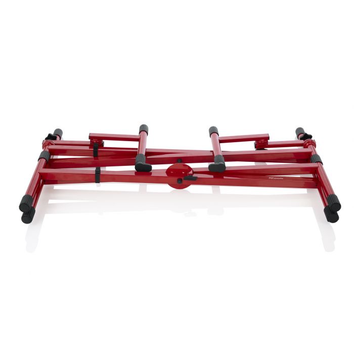 Gator Frameworks Deluxe 2-Tier Keyboard Stand Nord Red Collapsed