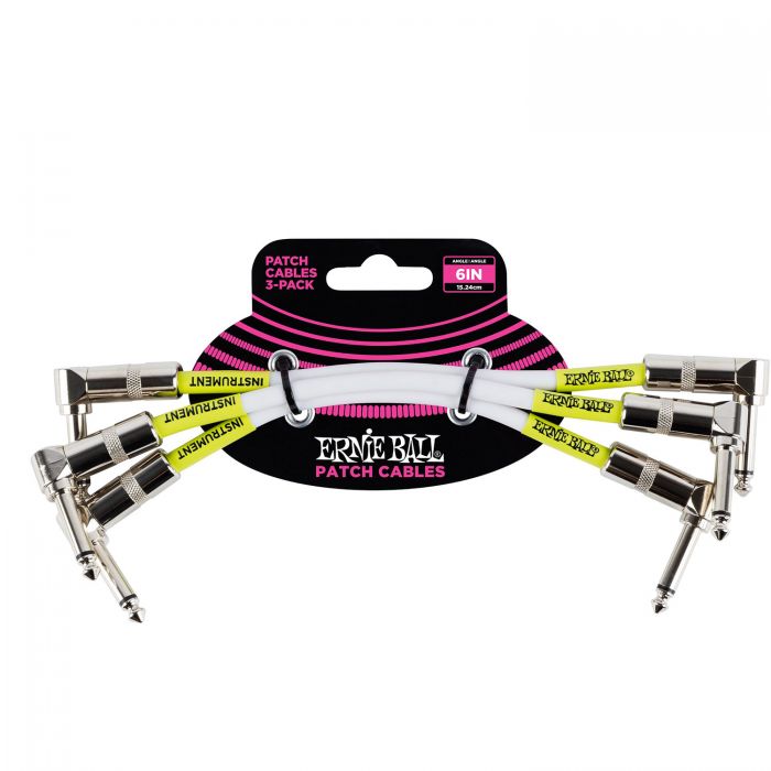 Ernie Ball 6” Patch Cable 3-Pack White
