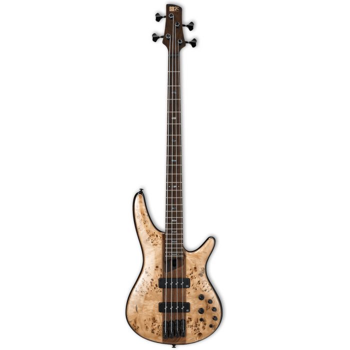 Ibanez SR Bass Premium 4 String Poplar Burl and Walnut Top Natural