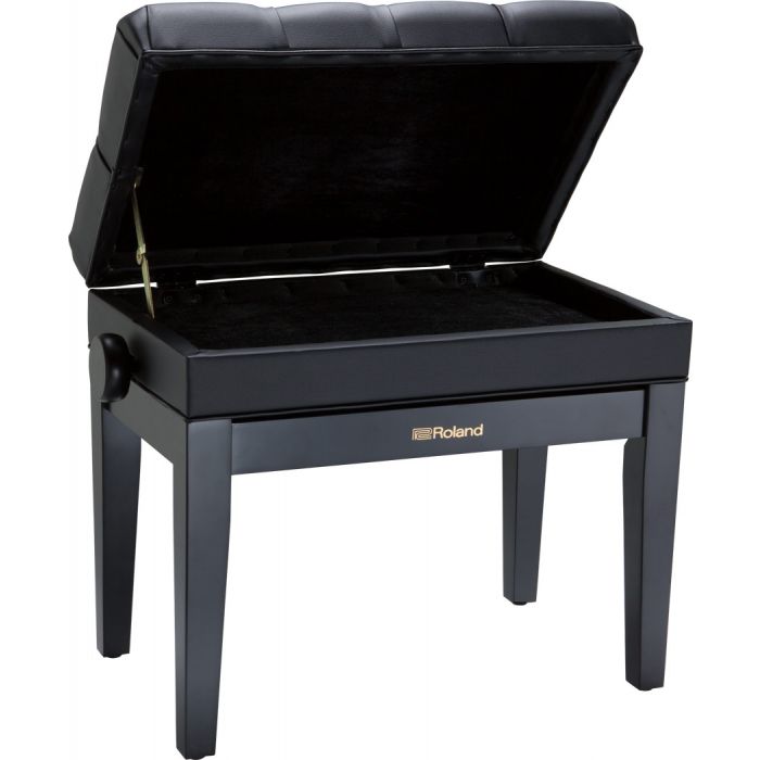 Roland RPB-500 Adjustable Piano Bench with Storage Satin Black Open