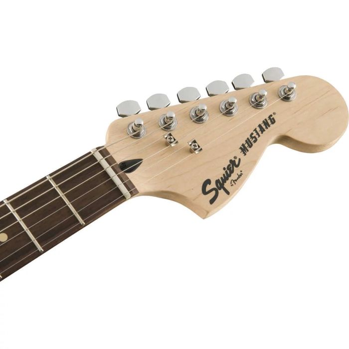 Squier Limited Edition Bullet Mustang Olympic White Headstock