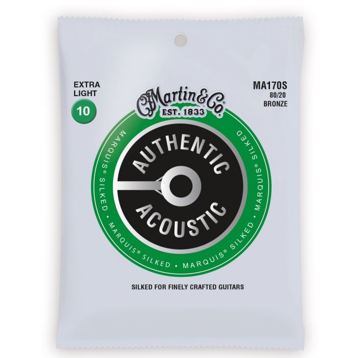 Martin Authentic Acoustic Marquis Silked 80/20 Bronze Extra Light Guitar Strings