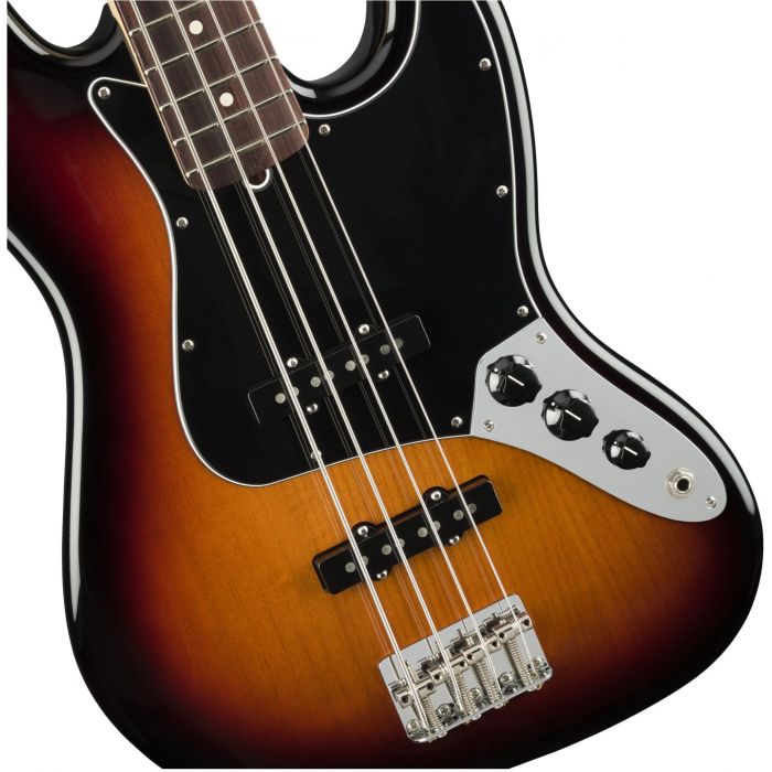 Fender American Performer Jazz Bass RW FB 3-Color Sunburst Front Closeup