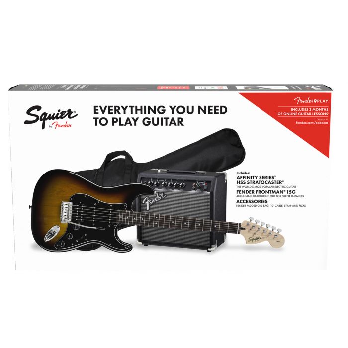 Squier Affinity Series Stratocaster HSS Pack Brown Sunburst pack 2