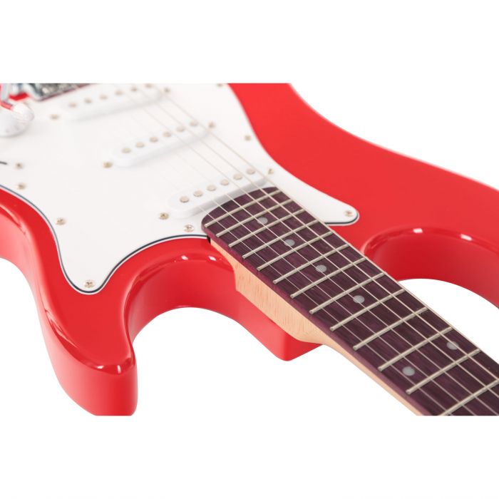 Eastcoast GS100 Electric Guitar in Race Red Body Angle