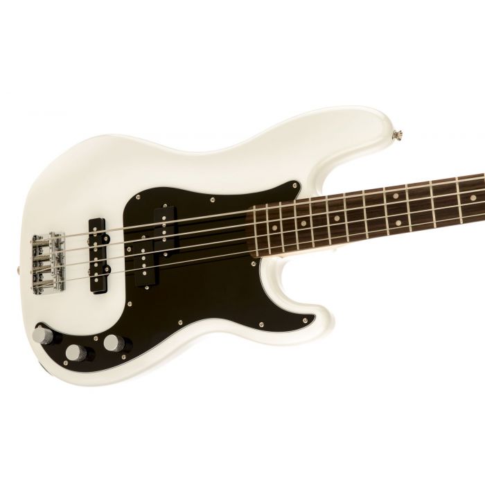 Squier Affinity PJ Bass Olympic White Laurel front angle