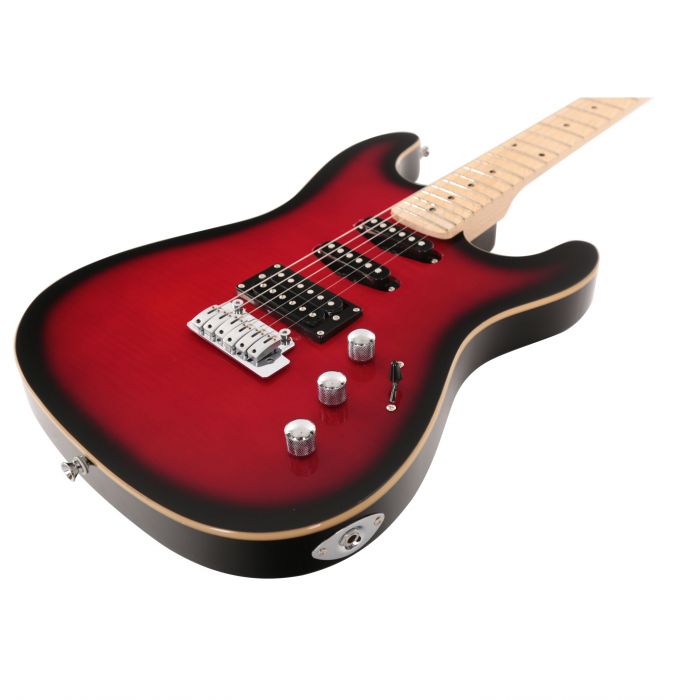 Eastcoast GS500B HSS Electric Guitar in Redburst Angle