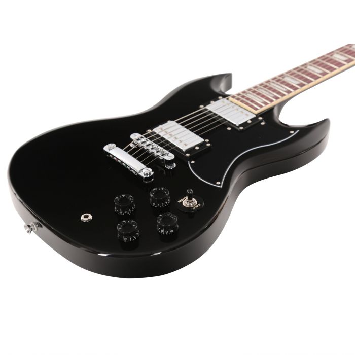 Eastcoast GS10-BLK Electric Guitar in Black Angle
