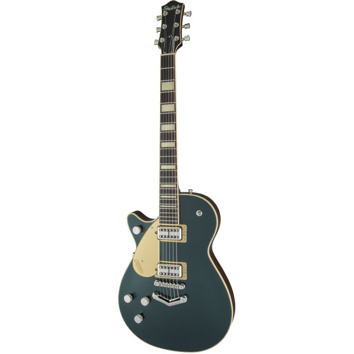 Gretsch G6228lh Players Edition Jet BT With V-stoptail LH Cadillac Green front tilt