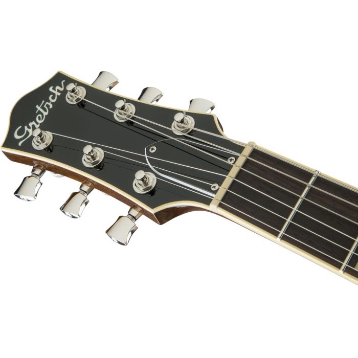Gretsch G6228lh Players Edition Jet BT With V-stoptail LH Cadillac Green headstock front