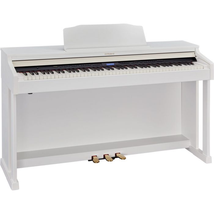 Roland HP601 Digital Home Piano White Angle