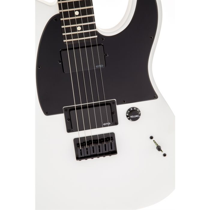 Fender Jim Root Telecaster Ebony Fretboard in Flat White front closeup