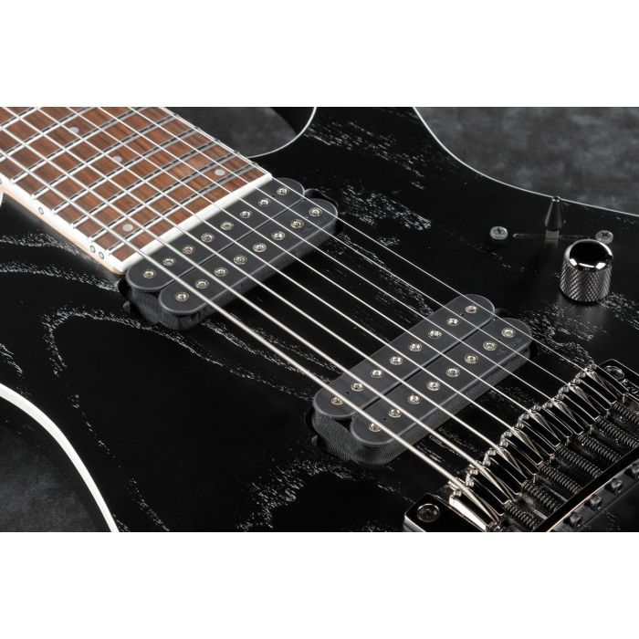 Ibanez RG5328-LDK 8 String RG Guitar Black front closeup