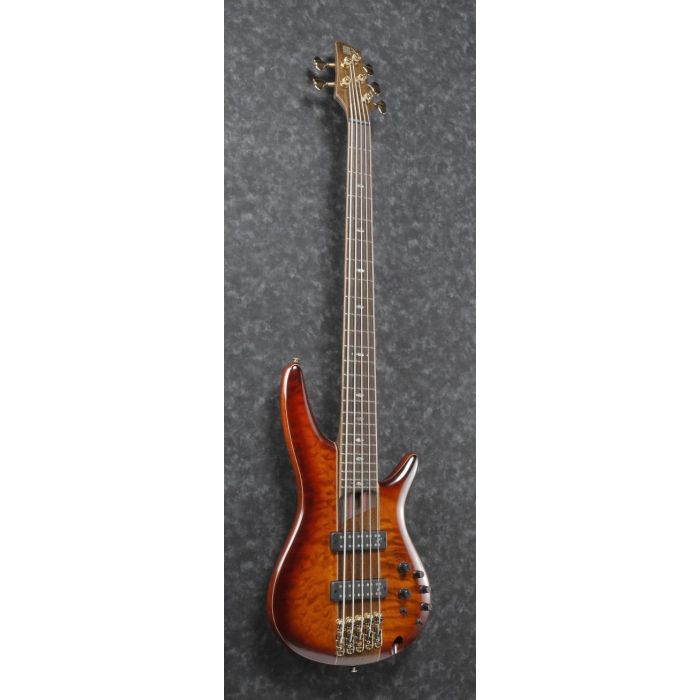 Ibanez Premium SR2405W 5-String Bass Brown Topaz Burst front tilt