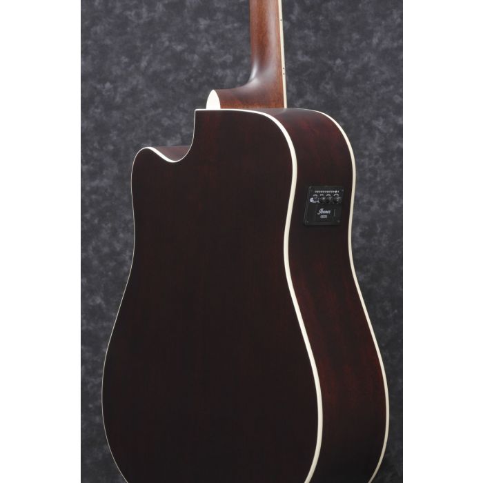 Ibanez Artwood AW80CE Electro Acoustic Brown Ale Gradation rear angle