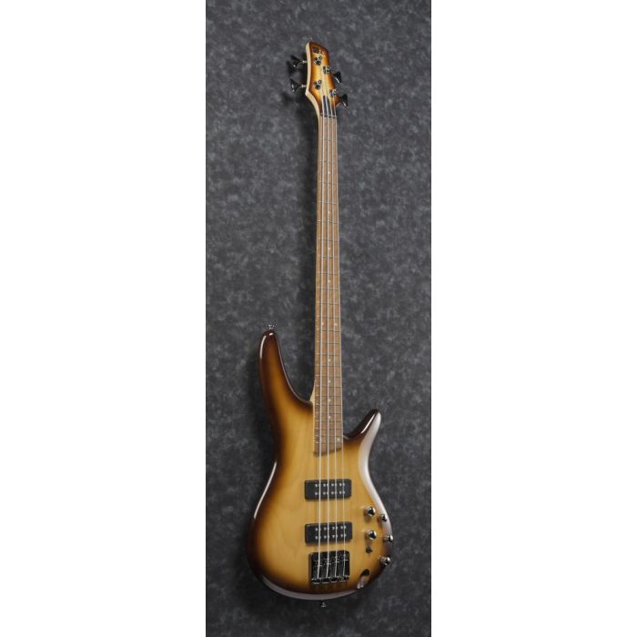 Ibanez SR370E Maple Bass Guitar, Natural Browned Burst Full Body Angle