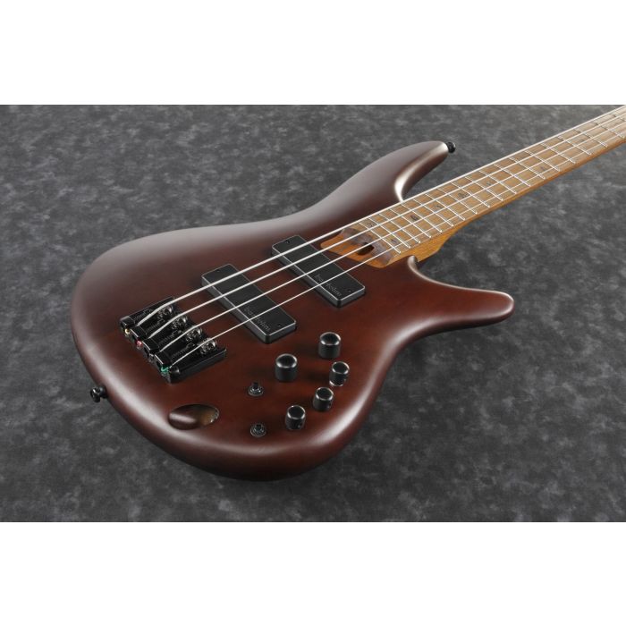 Ibanez SR500E Bass Guitar, Brown Mahogany Body Angle