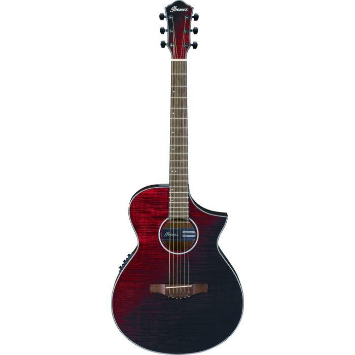 Ibanez AEWC32FM Electro Acoustic Guitar, Red Sunset Fade