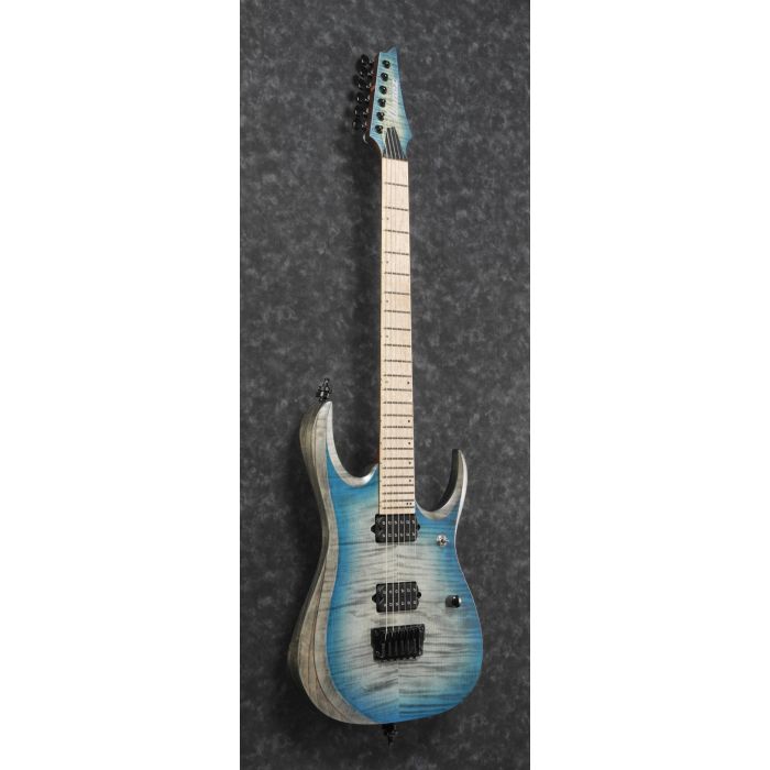 Ibanez RGD61ALSSB Axion Label Guitar Stained Sapphire Blue Burst front tilt
