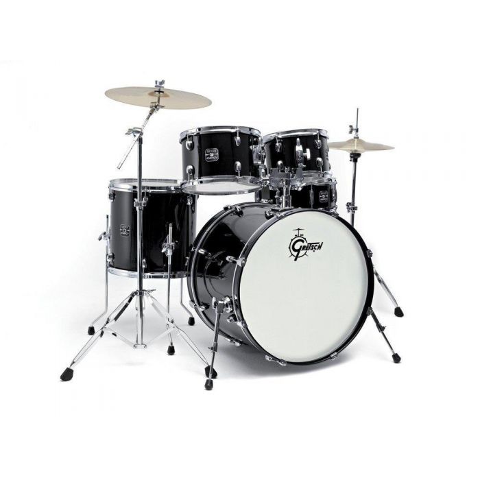 Gretsch Energy 5 Piece Black Drum Kit with Hardware and Cymbals