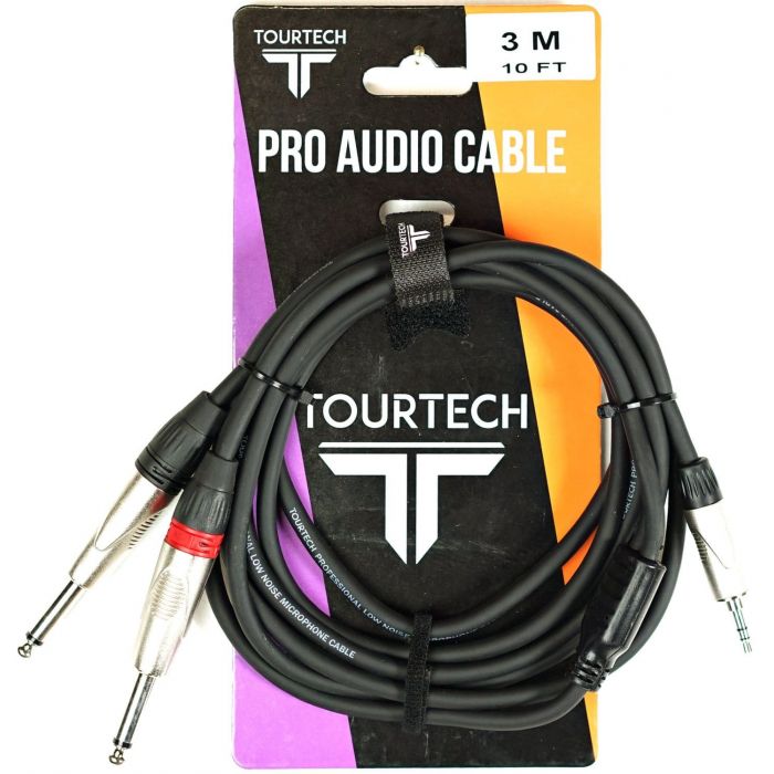 TOURTECH 10ft N-Series Deluxe Split Mini Stereo to Mono Audio Cable Packaging