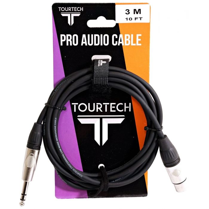 TOURTECH TTMC-N3XP 3m Jack to XLR Microphone Cable Packaging
