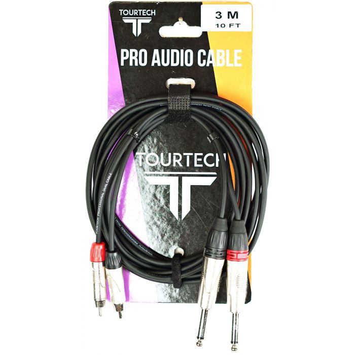 TOURTECH N-Series Deluxe 10ft Twin Jack to RCA Cable Packaging