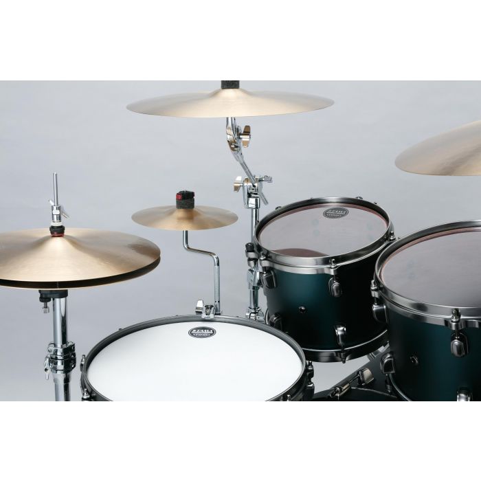 Tama Hoop Grip and Z-Rod Splash Cymbal Attachment In Use