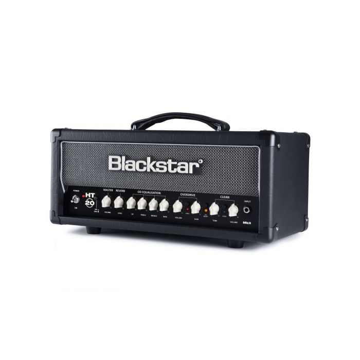 Front Angle View of a Blackstar HT-20RH MkII Valve Guitar Amplifier Head