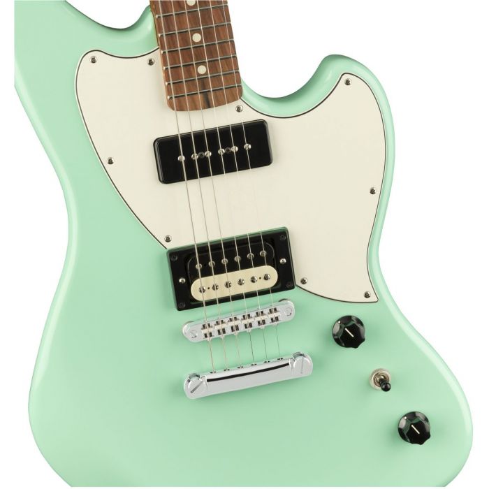 Fender PowerCaster Electric Guitar PF Surf Green Body Detail