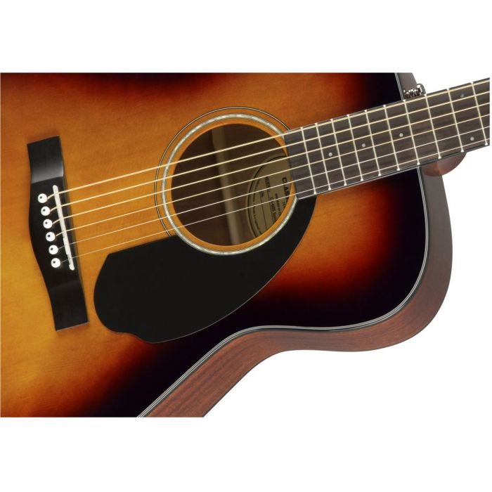 Fender CC-60S Concert Acoustic Guitar WN Sunburst Body Detail