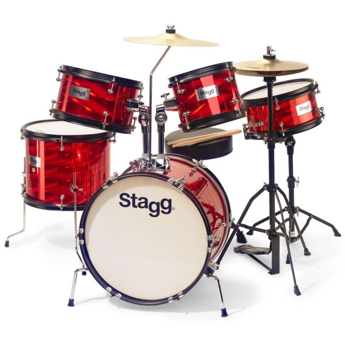 Stagg 5-Piece Junior Drum Kit with Hardware Red